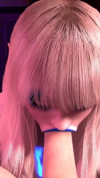Blonde Girl with Pointy Ears POV Blowjob and Cumshot