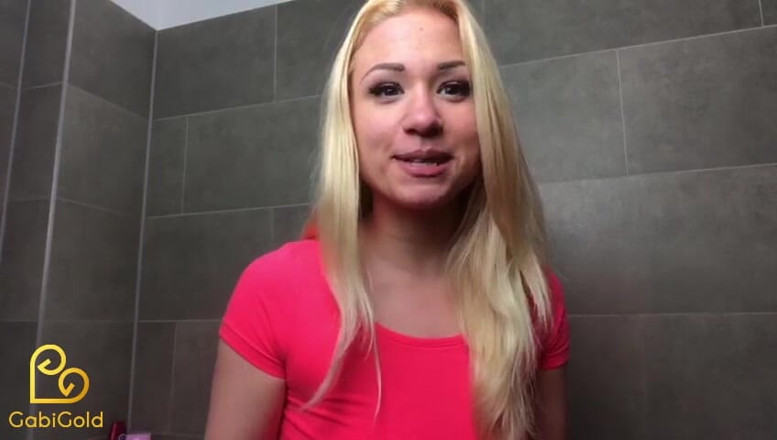 Gabi Gold: German teen shows in shower her pussy and ass
