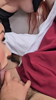 Threesome with the Secretary and the Nurse to Avoid Getting Fired