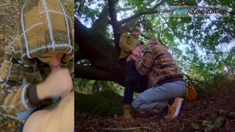 ACoupleOfGuys: Recebendo meu pau chupado na floresta