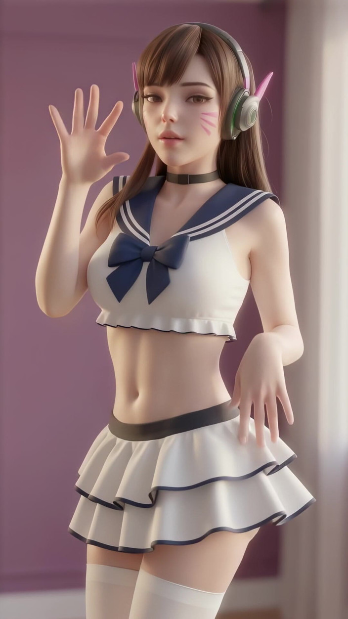 3D-Hentai Games: D.Va Bubbly Dance (dívčí generace - Gee)