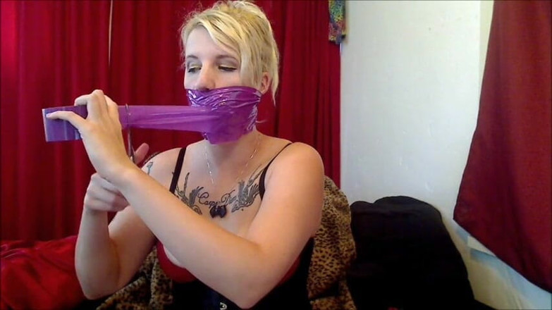 Selfgags classic: Gagging herself better than the gagged Hollywood actress from the...