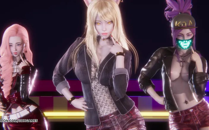 3D-Hentai Games: [mmd] Ive - Kitsch Ahri Akali Seraphine Sexy Striptease League of...
