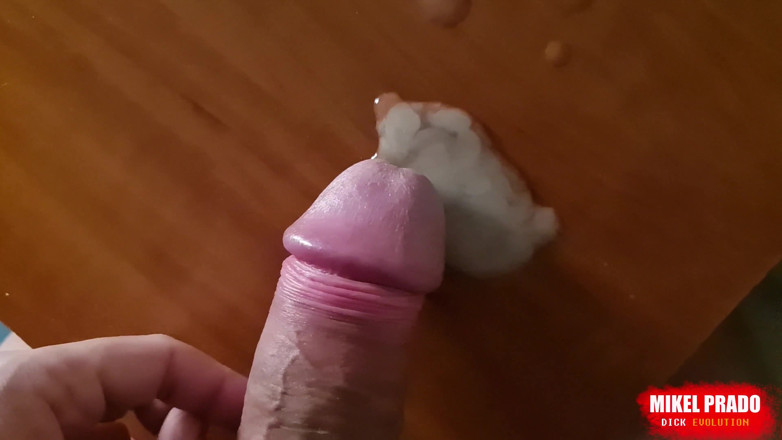 Mikel Prado: Lots of cum on table uncut big cock