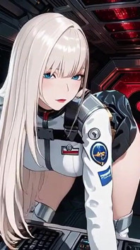 Private Moments Inside the Futuristic Spaceship Where Her White Uniform Is Stretched to Perfection