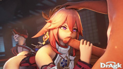 DrAgk: Yae miko baal raiden ei kuki shinobu genshin 冲击色情性爱汇编口交无套肛交和屁股按摩拖拉 3D 动画 高清