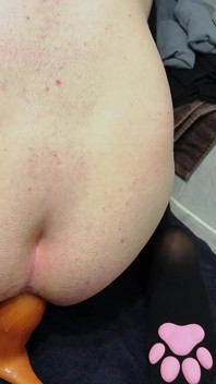 Femboy pieprzy tyłek z analnym mruganiem i dostaje go do środka