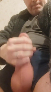 With My Girthy Cock Pointing Out Through Worn-out Boxers, Pumping Out a Big and Creamy Cum Load