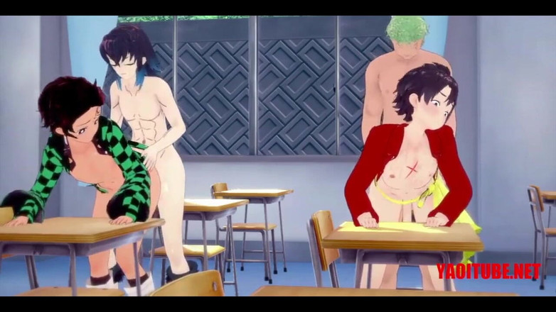 Yaoitube: Yaoi mega orgia - Naruto, Deku, Sieg, Shirou, Luffy, Zoro, Inosuke &amp;...