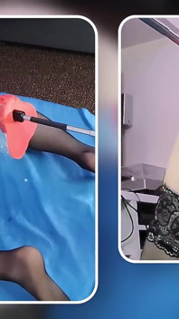 Big Dildo Anal Masturbation on the Fucking Machine