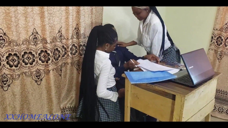 Home Alone: Big Dick Class Teacher Fuck His Teenage Students After Class...