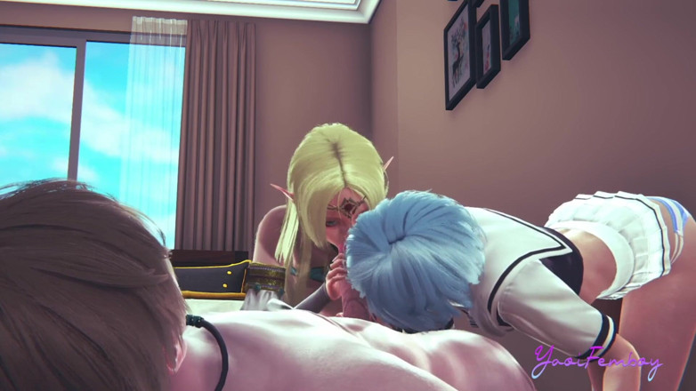 Yaoitube: Yaoi femboy yuki &amp; blue - तीन लोगों की चुदाई लंड चुसाई और गांड चुदाई