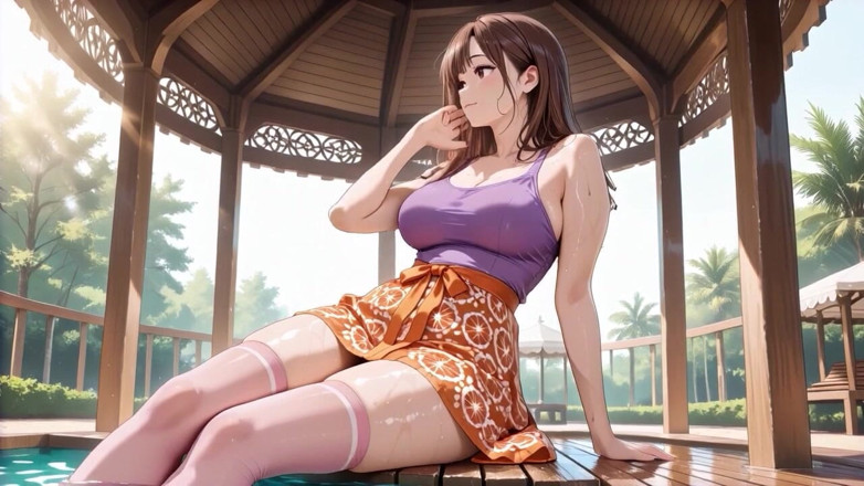Tay Swift X: Une beauté hentai à gros nichons rebondit passionnément sur le porche...