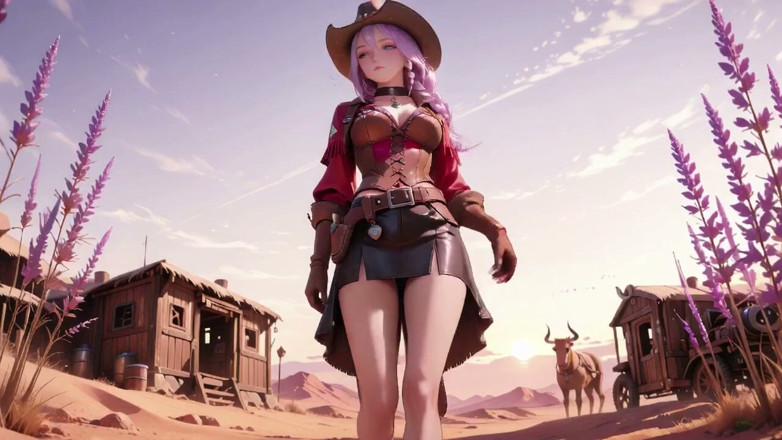 Tay Swift X: The Deadly Glance in the Desert Sunset. Shouldering a Rifle...