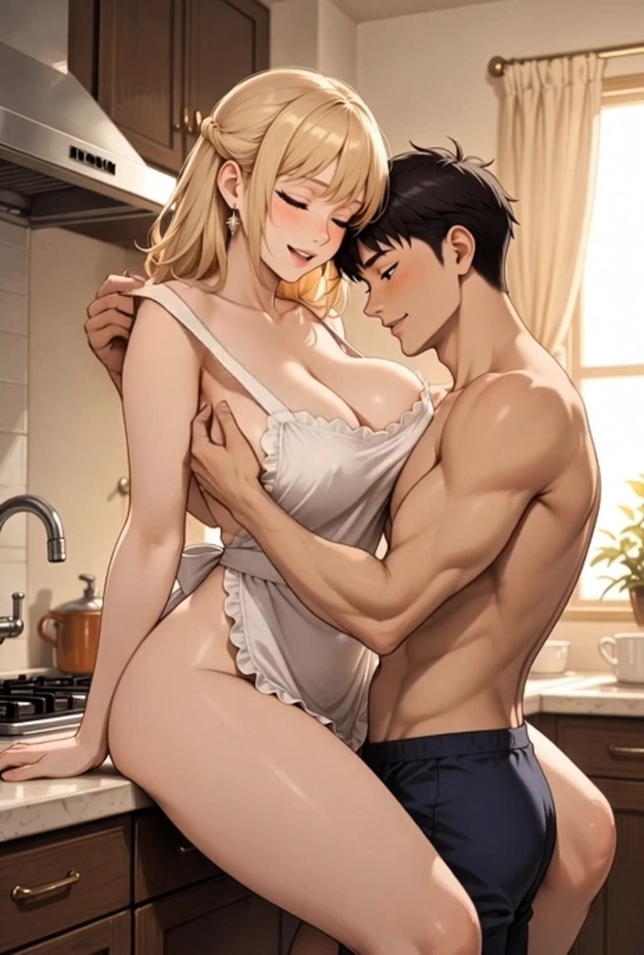 Stories&Anime: キッチンで超セクシーな45歳の日本人継母とセックス - 大きな胸