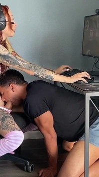 Stunning Asian Trans Girlfriend Billie Beaumont Gets Blowjob While Gaming