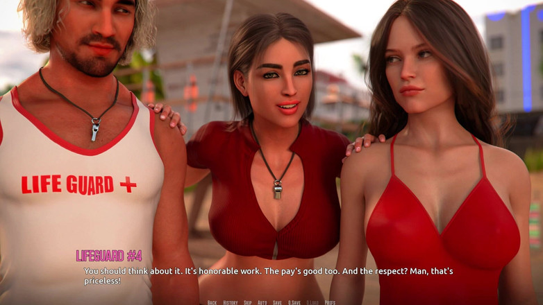 3D Cartoon Porn: Domino beach 2: emily lagi asik jalan-jalan di pantai malam-malam