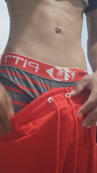 Young Man Showing the Volume of His Dick