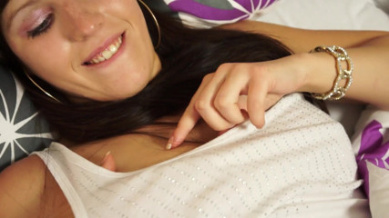 All Those Girlfriends: Morgan Blanchett fingers and toys her shaved pussy