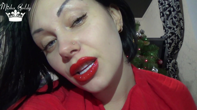 Goddess Misha Goldy: laal honth aur lipaglos land hilaane ke nirdesh