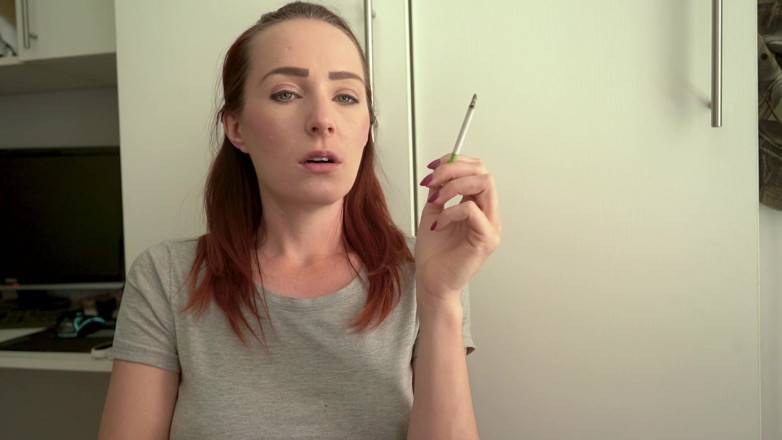 Alicia Robertz: Cute Brunette Smoking in a Tight Top