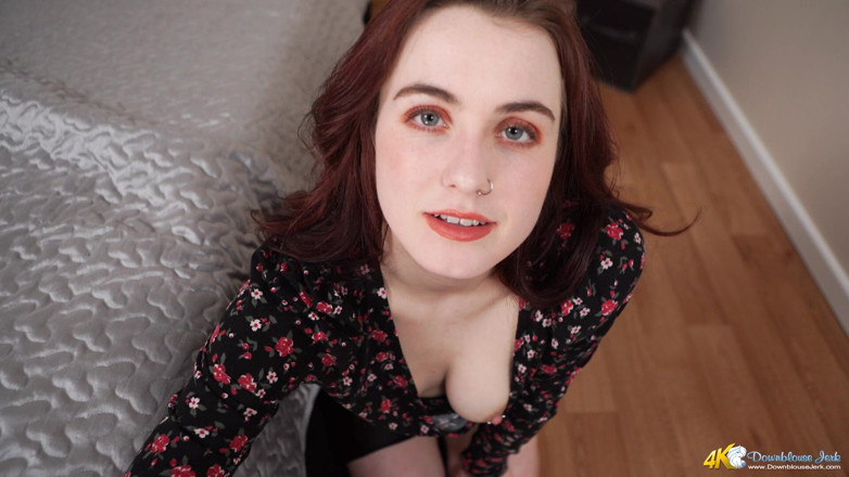 DownblouseJerk: Perky Pierced Tits - JOI