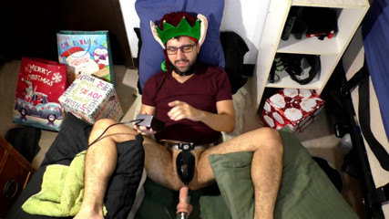 Ricky Cage: Elf on a dick -- A holiday fuck machine special!