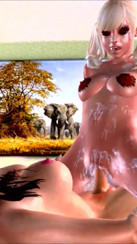 Brunett och blondin knullar hårt - Futanari animation