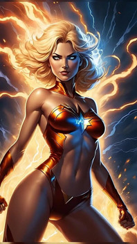 Naakte Thunder Spark Elektrische Aura