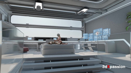 3dxpassion: Sci-fi Lab Secrets - 18yo Kráska Akari Jezdí V Obrácené Kovbojce, Bere...