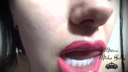 Goddess Misha Goldy: Strawberry pink lips JOI