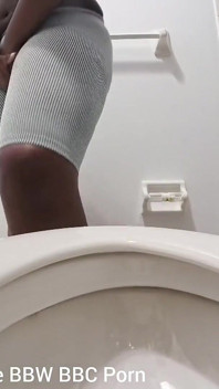 Desperate for a Pee Holding as Long as I Can Pissing in the Toilet