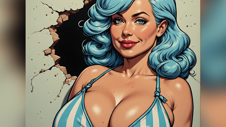 AI Porn: Gordita en bikini - arte de bellezas
