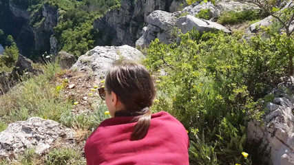 Tiny Teena: Outdoor doggy and BJ on a cliff