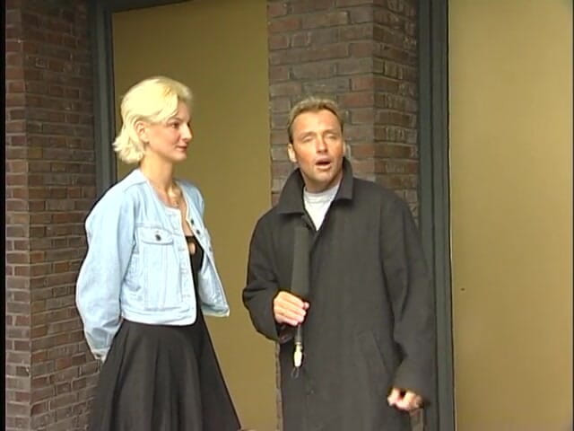 Lucky Cooch: Beautiful blonde chick at the interview