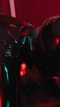 E-play for the Rubberslave in Bodybag and Heavy Rubber Mask