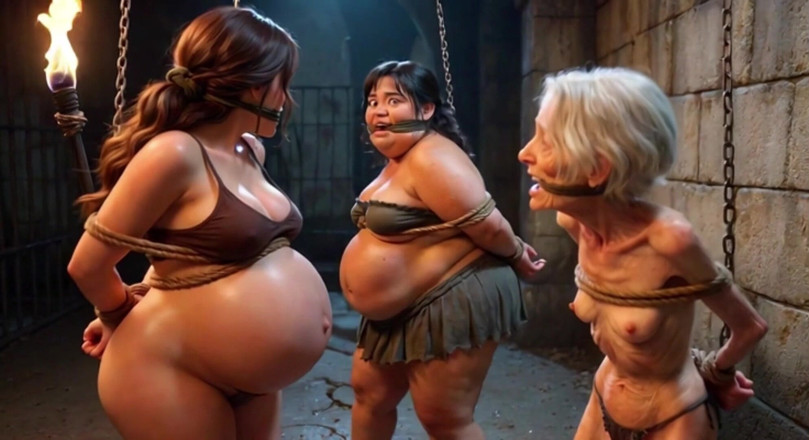 YOUR BEST FANTASY: Weak Trio: Pregnant, SSBBW and Granny Tied up in Bondage...