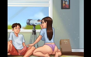 Summertime Saga Jenny Gets Suprised by Looking at Anon Big Cock