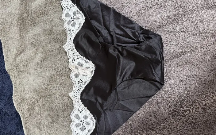 Bigbrook45: Black Cum Filled Step Daughters Satin Victoria Secret Panties