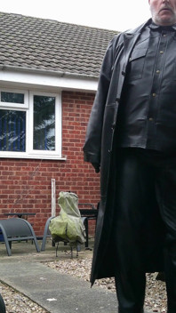 Leder trenchcoat