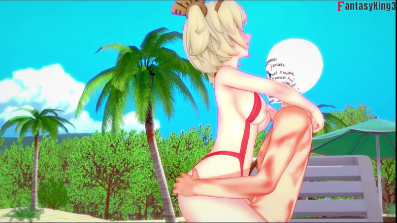 Fantasy king: Burnice bikini-blowjob am strand - 2 - Zenless Zone Zero (zzz)