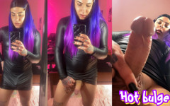 EmmaInkTrans: Emma Ink Wearing a Dress Without Panties and Showing Her...
