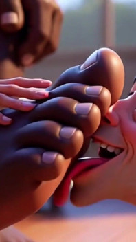 Submissive Man Grovels and Licks His Dominant Wife's Feet