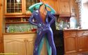 Fetish Islands: Sexy lesbian real spandex catsuit girls at home
