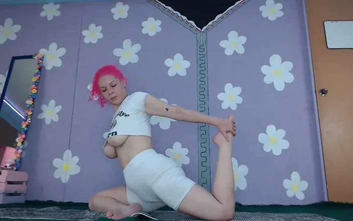 YourHighJess: Yoga Workout Cute Milf Flashing Big Boobs Nip Slip Piercings