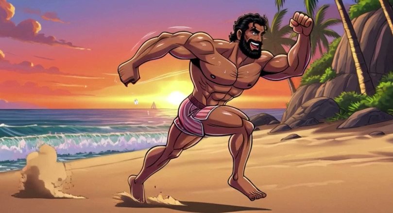 Erotic Man: Handsome Beach Men Animation