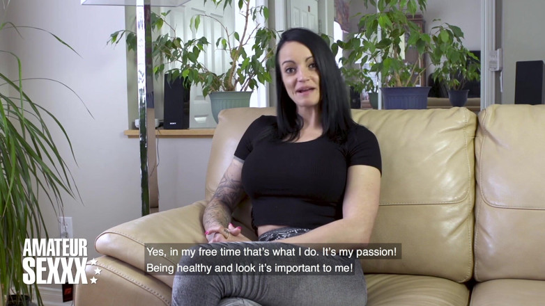 AmateurSexxx: Tattooed Amateur Tynna Gets Cum on Tits in Casting