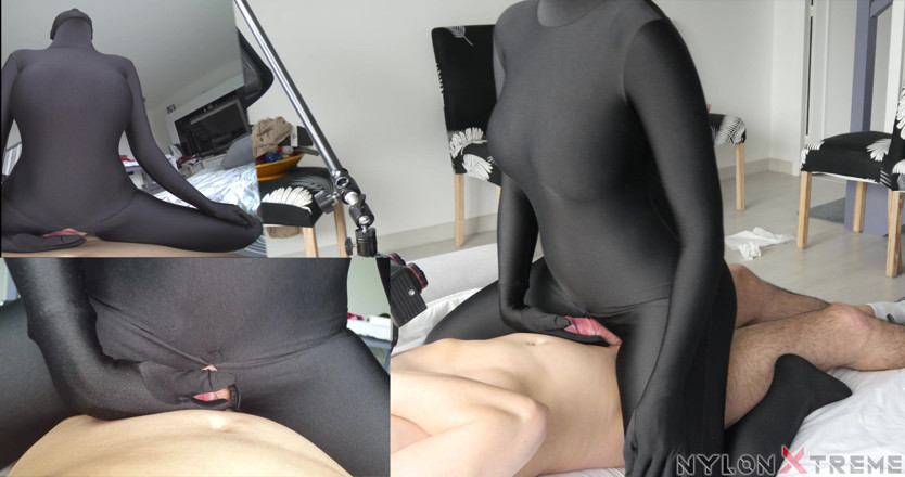 Nylon Xtreme: Black Zentai Encasement 2 Výstřiky
