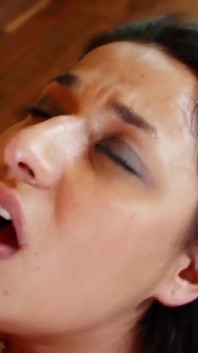 Growing up she became an adult and Gigi Loren a latina slut with shaved pussy gets turned on with a cock in her pussy