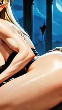精灵女王的外交使团以大规模的野人群交结束（4k ai生成）